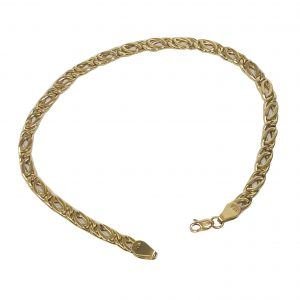 Pulsera Hombre De Oro 18k 3 Y 1 Figaro 4 Grs 4 Mm 22 Cm
