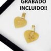 Cadena Plata Y Oro 45 Cm + Dije Oro 18 Medalla Corazón - Imagen 2