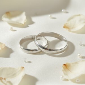 Par De Alianzas Plata 925 Finas Compromiso Casamiento