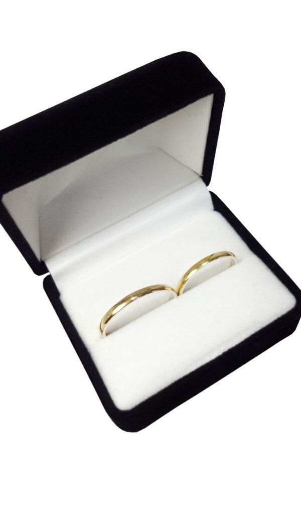 Alianzas Plata Y Oro El Par Anillo Casamiento Grabado 2 Mm - Imagen 2