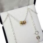 Conjunto Cadena Plata + Dijes Donas Oro 18k Tricolor Medianas