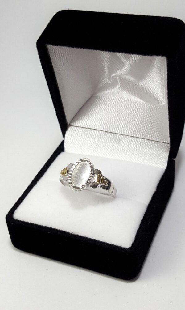 Sello Plata Y Oro 18k Cleopatra Chico Con Grabado Incluido