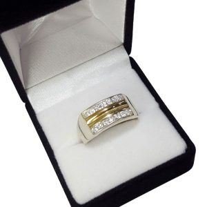 Anillo Doble Medio Sin Fin Con Double Plata Y Oro