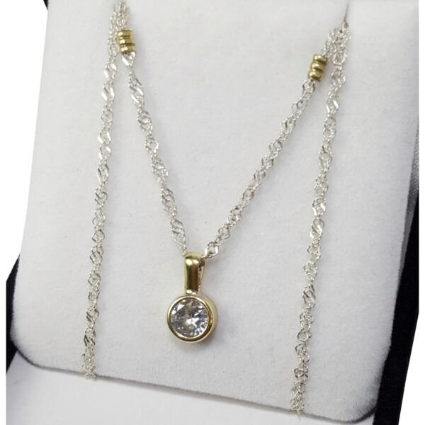 Conjunto Plata Y Oro Cadena 50 Cm + Dije Susano Con Argolla