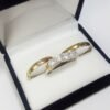 Combo Alianzas Media Caña C/ Piedra Plata 925 Y Oro 18k