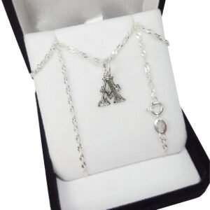 Conjunto Plata 925 Cadena + Dije Inicial Plata a Eleccion Mediana