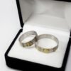 Alianzas Plata Y Oro El Par Casamiento Compromiso Puntos Cardinales Labradas - Imagen 2