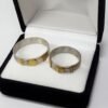 Alianzas Plata Y Oro El Par Casamiento Compromiso Puntos Cardinales Labradas - Imagen 3