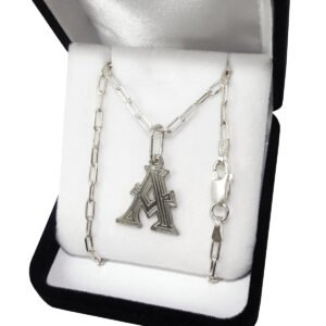 Cadena Plata + Dije Inicial Facetada Mediana Plata Hombre