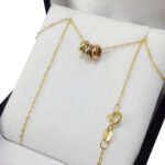 Conjunto Oro 18k Cadena Y Dijes Donas Medianas Tricolor