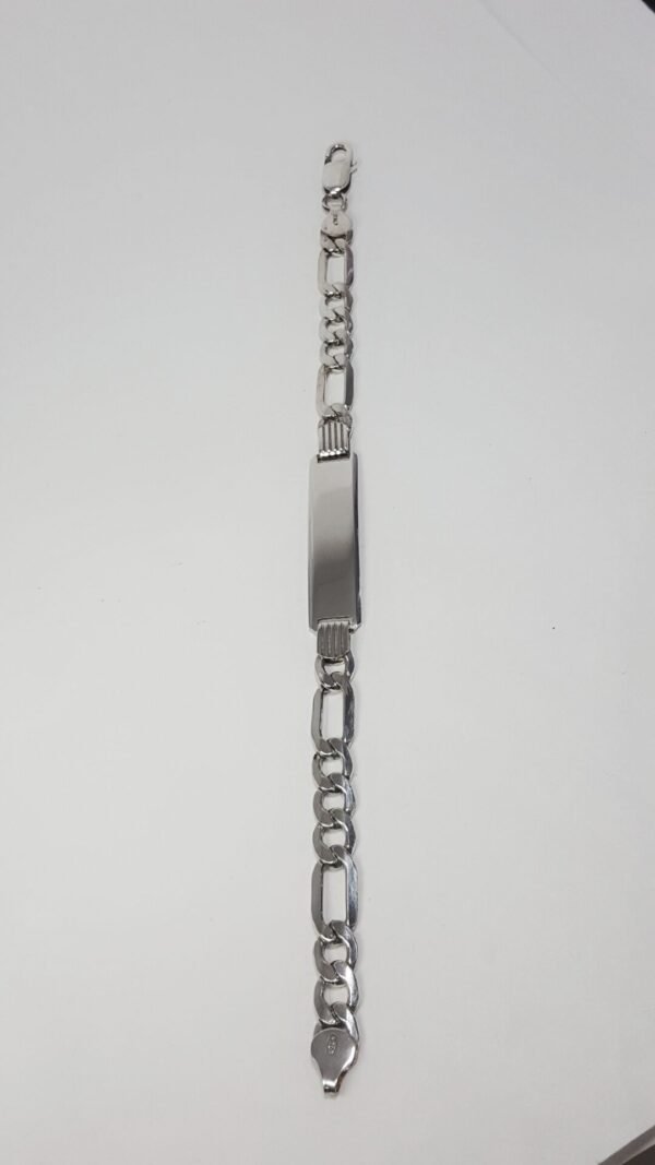 Pulsera Plata 925 Identidad Para Grabar 3y1 10.5 Grs Chata - Imagen 3