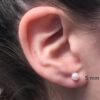 Par Aros Abridores Oro 18k Perla Cultivada Grande 5 mm - Imagen 2