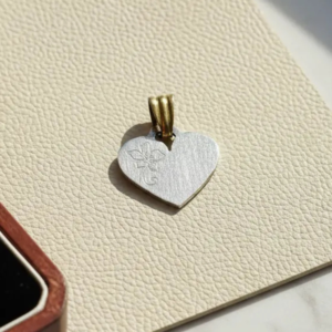 Medalla Cartier Mini Plata Y Oro Con Grabado Incluido