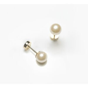 Par Aros Abridores Oro 18k Perla Cultivada Grande 5 mm