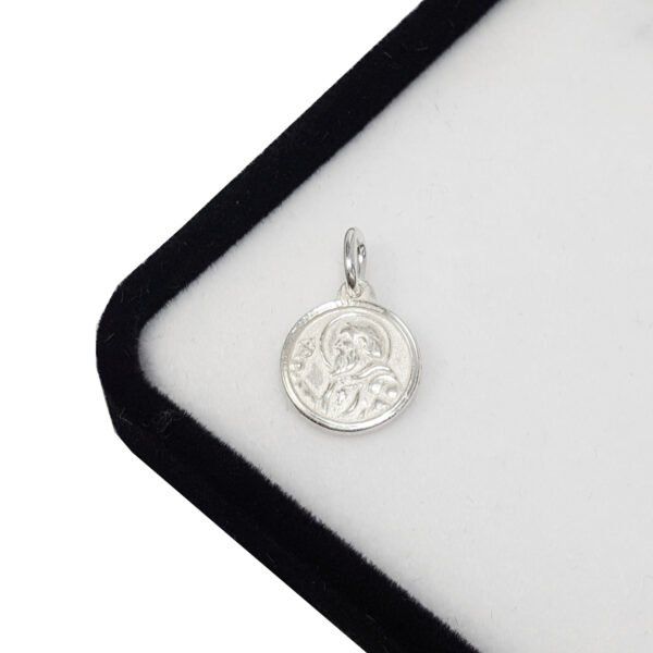 Medalla Religiosa Plata 925 San Benito 12 Mm - Imagen 2