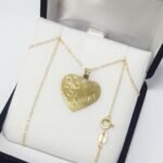 Conjunto Oro 18 K Cadena Singapur 45 cm Con Dije Corazon Mediano