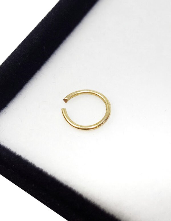 Piercing Argolla Nariz Oro Amarillo 18k 8 Mm Fino Mujer Hombre - Imagen 2