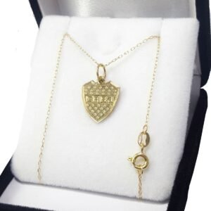 Conjunto Oro 18k Cadena 40 Cm+ Escudo Boca Mediano