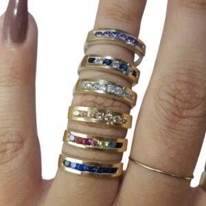 Anillos Medios Sin Fin Plata 925 Y Oro 18k Diferentes Colores