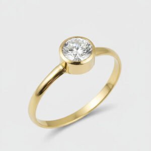 Anillo de Mujer Oro 18 kilates Con Piedra Modelo Susano