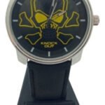 Reloj Knock Out Malla Cuero Con Calavera