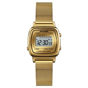 Reloj Pulsera Digital Stone Dorado Con Garantia  Sto1102d