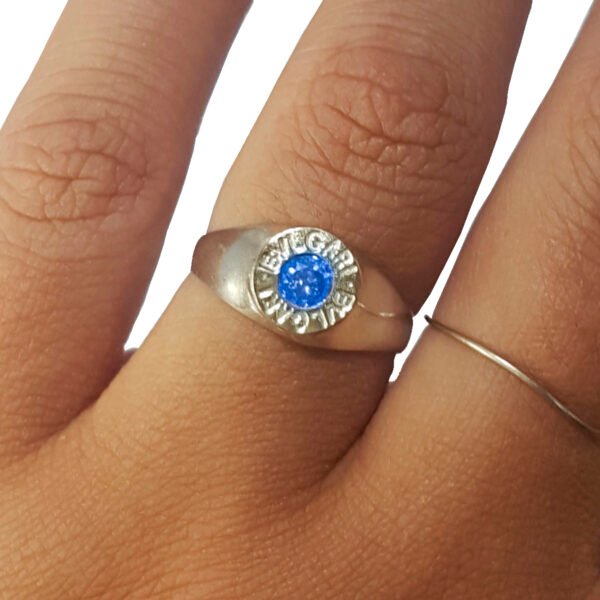 Anillo Bulgari Tipo Sello Con Piedra Color A Eleccion - Imagen 6