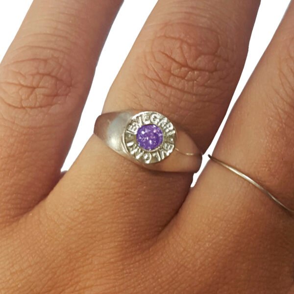 Anillo Bulgari Tipo Sello Con Piedra Color A Eleccion - Imagen 2