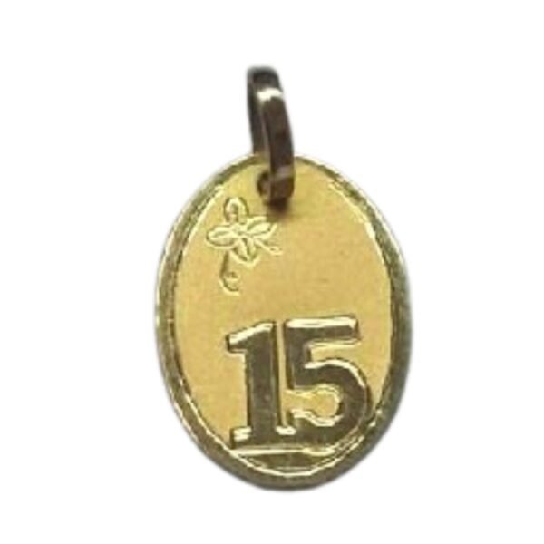 Dije Medalla Oro 18k 0.5 Gramos 15 Años - Imagen 3
