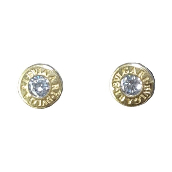 Aros Bulgari Plata 925 y Oro 18 Kilates Con Cubic