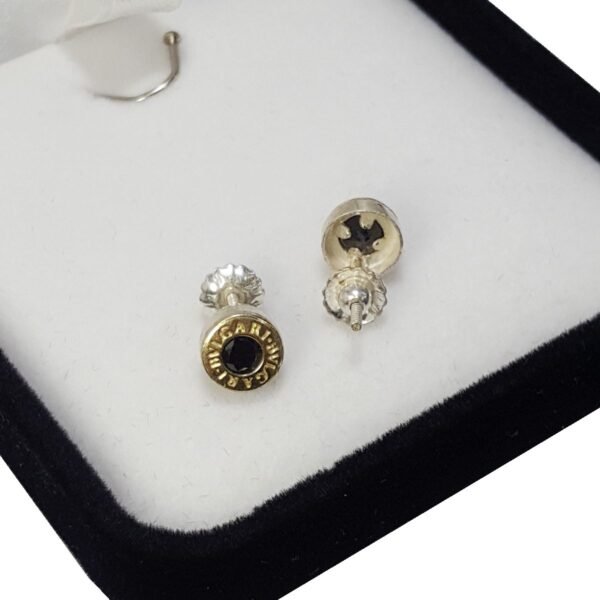 Aros Bulgari Plata 925 y Oro 18 Kilates Con Cubic - Imagen 4