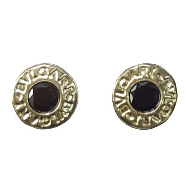 Aros Bulgari Plata 925 Y Oro 18 Kilates Con Cubic Mediano - Imagen 4