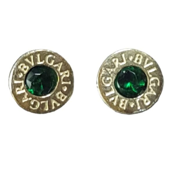 Aros Bulgari Plata 925 Y Oro 18 Kilates Con Cubic Mediano - Imagen 3