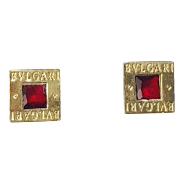 Aros Bulgari Cuadrados Plata y Oro 18 kilates - Imagen 3