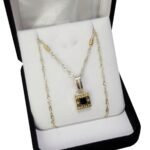 Conjunto Bulgari Dije Cuadrado Y Cadena Singapur Plata 925 Y Oro 18k