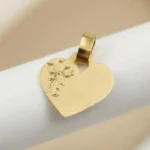 Dije Medalla Corazon Oro 18 Kts Con Grabado Chica 1x1 Cm