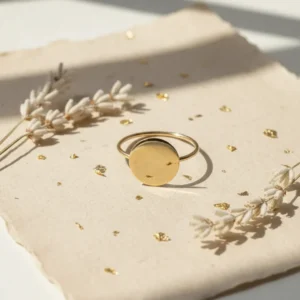 Anillo Oro 18 Kts Hilo Con Mesada Redonda 1,5 gramos