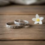 Alianzas Plata 925 Cinta Con Grabado De Nombre Empavonado