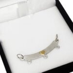 Dije Plata Y Oro 18k Percha 3 C/corazon Nene Nena