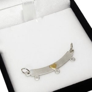 Dije Plata Y Oro 18k Percha 3 C/corazon Nene Nena