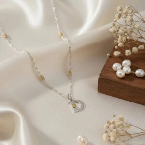 Conjunto Cadena Singapur Plata Y Oro + Dije Inicial Chica