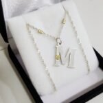 Conjunto Cadena Singapur Plata Y Oro + Dije Inicial Grande