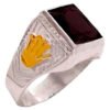 Sello Plata 925 Y Oro 18k Hombre Con Coronas Y Piedra - Imagen 2