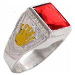 Sello Plata 925 Y Oro 18k Hombre Con Coronas Y Piedra