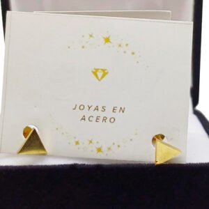 Par Aros Acero Quirurgico Dorado Triangulo