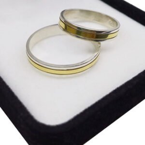 Par Alianzas Plata 925 Y Oro 18k De Compromiso Boda