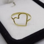 Anillo Oro 18 K Corazon Liso Y Facetado