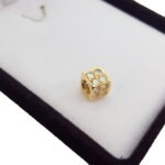 Dije Dado Con Cubics Pasante Oro 18kts Unisex Unico