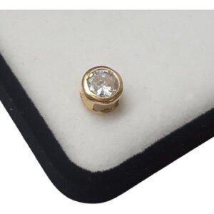 Dije Susano Pasante Oro 18 K Piedra Cubic 7 Mm 0,7 Grs Unico