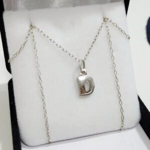 Conjunto Plata 925 Cadena Con Dije Inicial Bombe A Eleccion